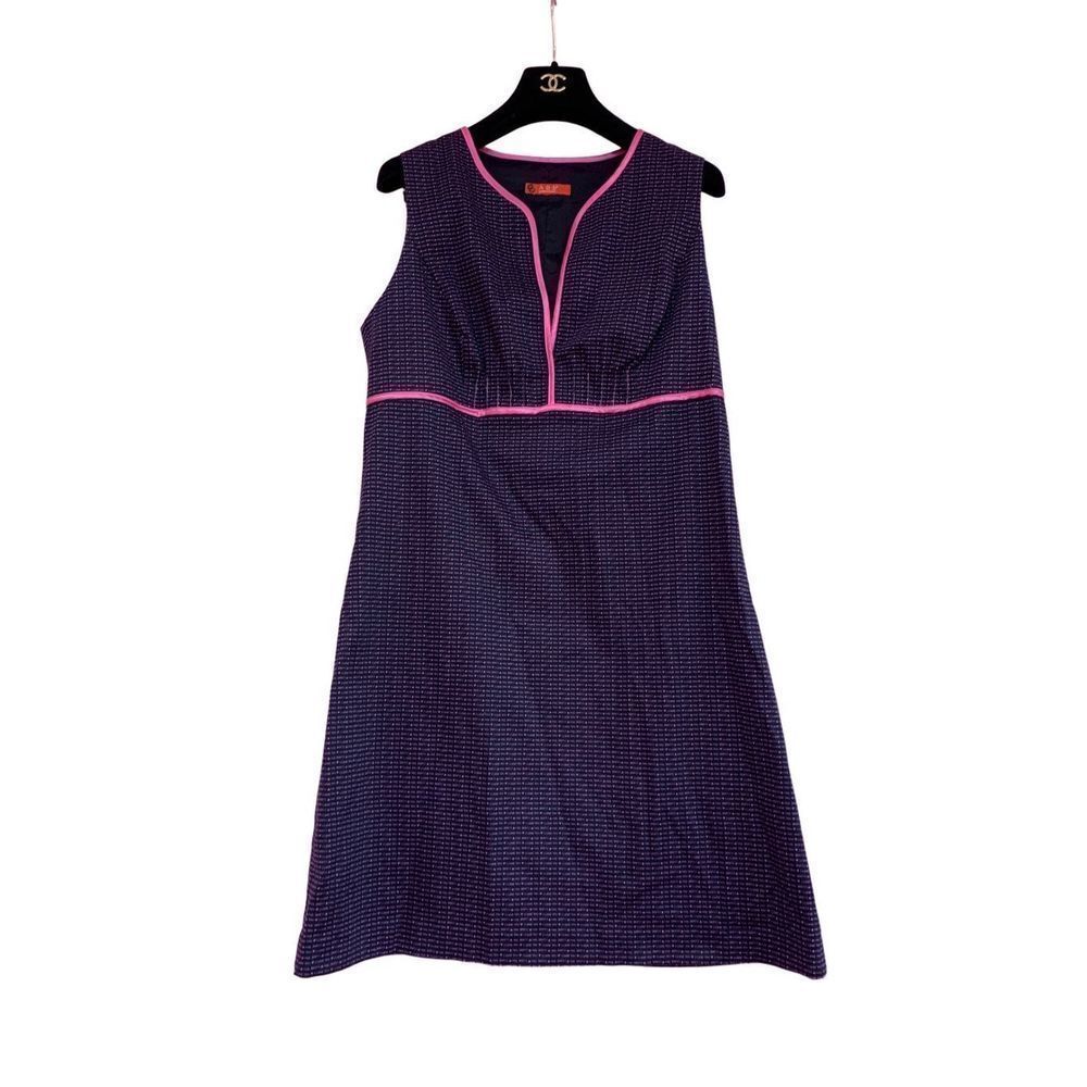 ABS by Allen Schwartz Women's Navy Pink Sleeveless Printed Shift Dress Size 12